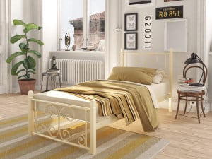 НАРЦИСС (МИНИ) - металлическая кровать на деревянных ногах ТМ TENERO