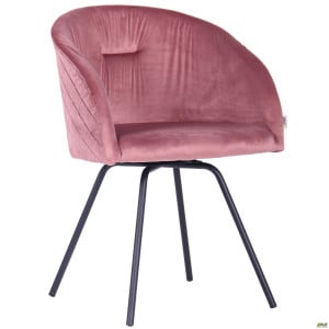 Кресло поворотное SACRAMENTO черный/велюр розовый антик ТМ AMF (546795)