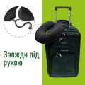 Подушка для подорожей PMF 001-3 30,5x28,5x10 чорна з фіксатором для шнура TM COMFORT TRIP (Україна) (світлина 3 з 6)