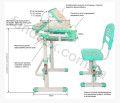 SORRISO - комплект парта і стілець-трансформер - ТМ FUNDESK (Італія) (світлина 14 з 13)