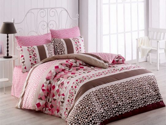 Постельное белье евро LAVIVA V2 PEMBE - TM BAHAR (010078247)