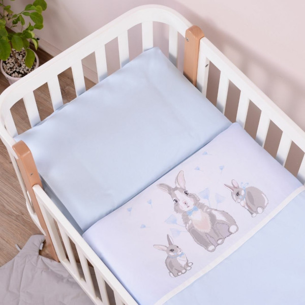 SUMMER BUNNY BLUE 3 предмета (арт.154.7.03) - змінний постільний комплект в ліжечко TM ВЕРЕС (Україна)