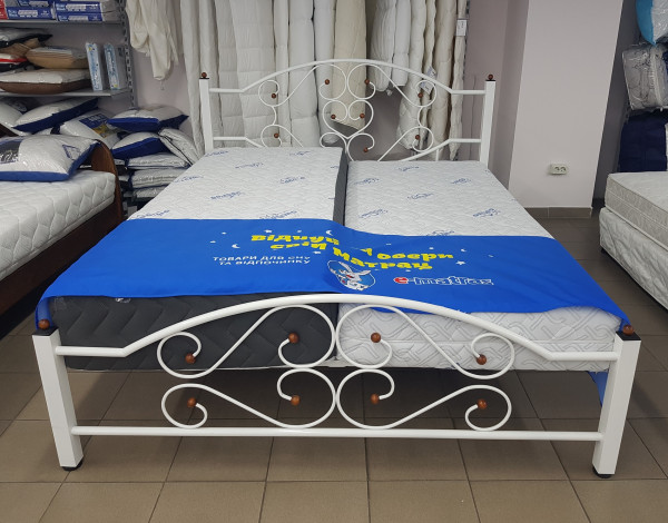 ВАЛЕНСІЯ, 160х200 білий глянцевий - металеве ліжко ТМ SKAMYA (Розпродаж-Одеса)
