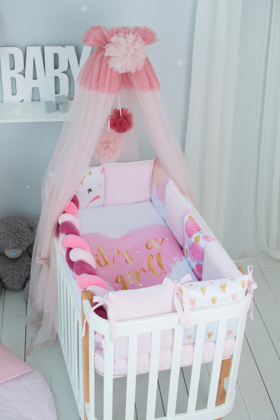 ITʼS A GIRL 6 предметов (арт.220.28) - постельный комплект в кроватку TM ВЕРЕС (Украина)