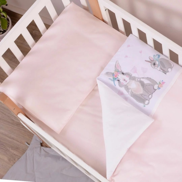 SUMMER BUNNY PINK 3 предмета (арт.154.7.04) - змінний постільний комплект в ліжечко TM ВЕРЕС (Україна)