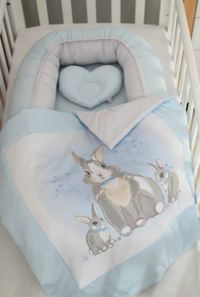 SUMMER BUNNY BLUE (арт.450.05) - кокон-гніздечко ТМ ВЕРЕС (Україна)