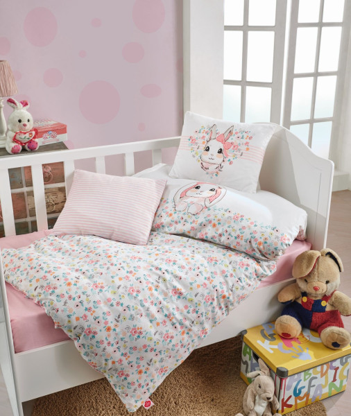 BUNNY PEMBE 3 предмета - постельный комплект в кроватку ТМ COTTON BOX (080077131)