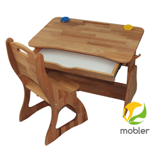 Парта-растишка с ящиком (ширина 90см) и стульчиком - ТМ MOBLER (код: P190-1+C300)