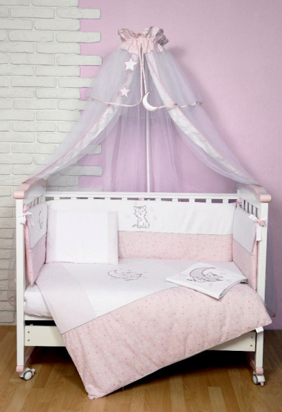 LITTLE CAT PINK 7 предметов - постельный комплект в кроватку TM ВЕРЕС (Распродажа)