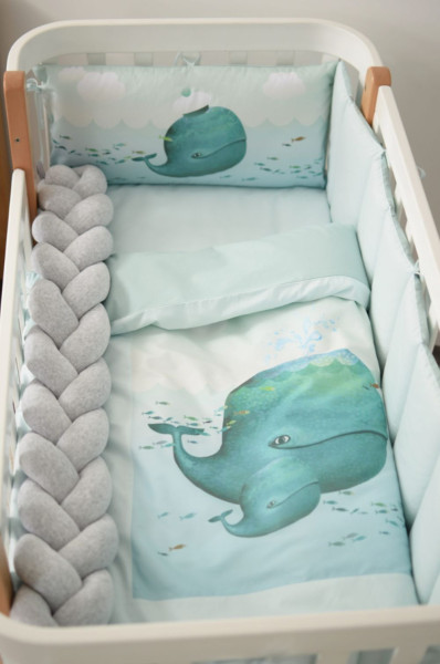 MENTHOL WHALE NEW 6 предметов (арт.217.08.1) - постельный комплект в кроватку ТМ ВЕРЕС (Украина)