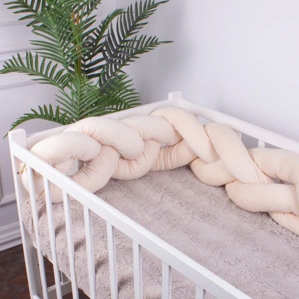 KIDS TIME 28-0004 CREAM VELVET - бампер-коса в ліжечко TM MIRSON (2200007128235)