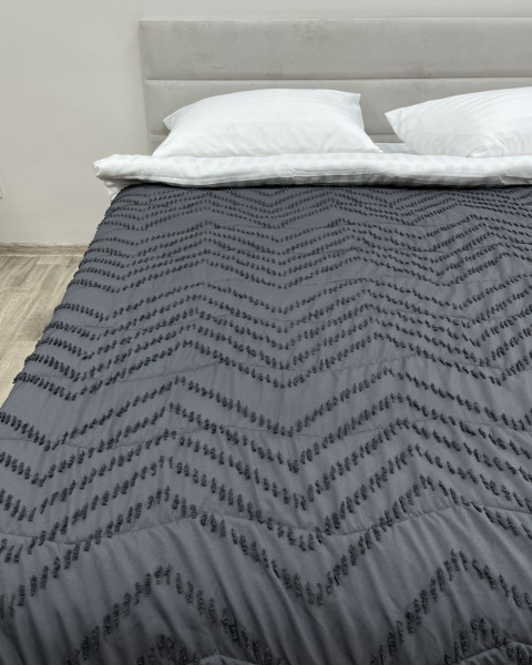 Покрывало ПОЛИСАТИН JACUARD GREY ECOTTON - TM NOVITA (Украина)