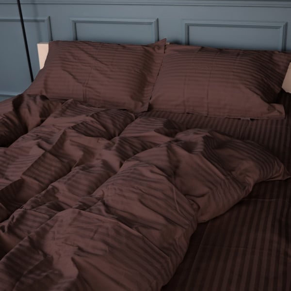 Постельное белье SATIN STRIPE 30-0006 DARK BROWN - ТМ MIRSON (Украина-Италия)