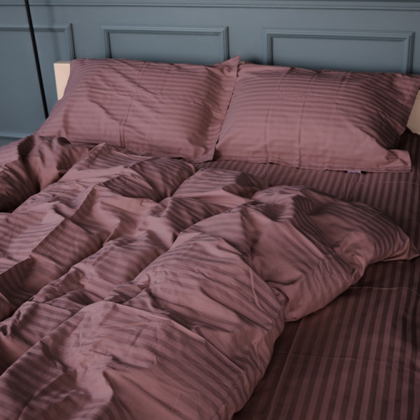 Постельное белье SATIN STRIPE 30-0008 SMOKY PINK - ТМ MIRSON (Украина-Италия)