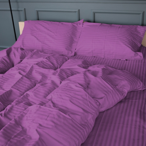 Постельное белье SATIN STRIPE 30-0009 PURPLE - ТМ MIRSON (Украина-Италия)