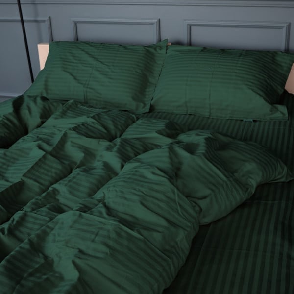 Постільна білизна SATIN STRIPE 30-0017 GREEN - ТМ MIRSON (Україна-Італія)