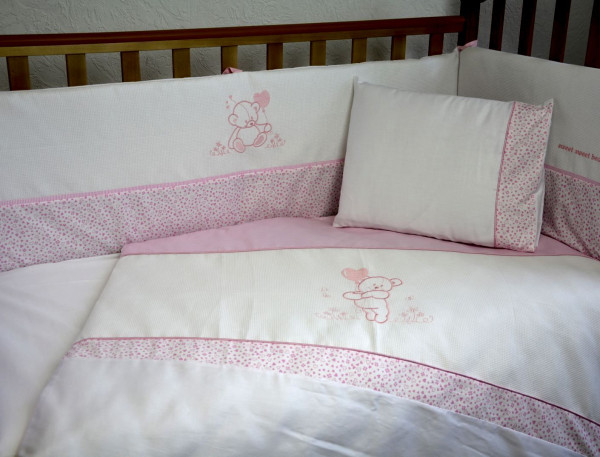 SWEET BEAR PINK 3 предмета (65х125см) - сменный постельный комплект в кроватку TM ВЕРЕС (Украина)