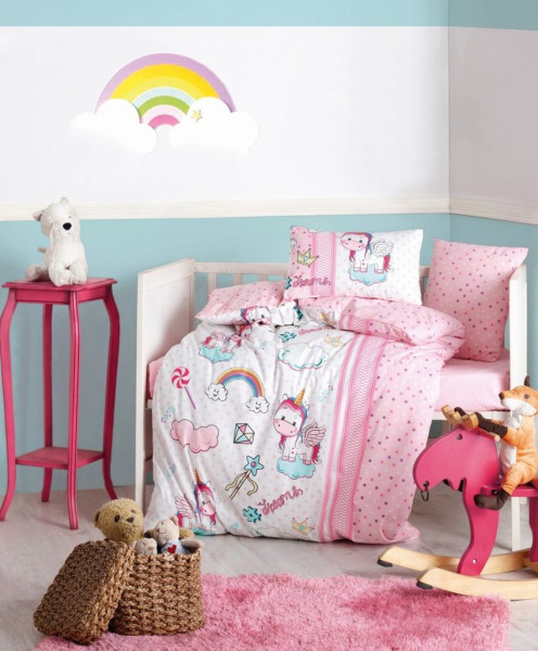 UNICORN PEMBE 3 предмета - постельный комплект в кроватку ТМ COTTON BOX (Турция) (08007797)