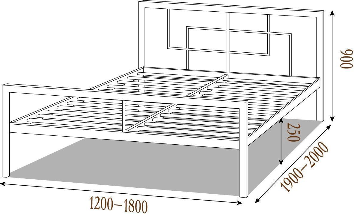 кровать из профильной трубы чертеж