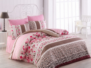 Постельное белье евро LAVIVA V2 PEMBE - TM BAHAR (010078247)