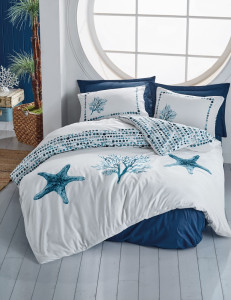 Постельное белье РАНФОРС MARITIME STAR LACIVERT евро - ТМ COTTON BOX (Турция) (010077770)