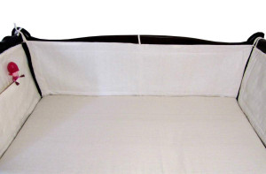 Льняной защитный бортик на детскую кроватку (хлопковая ткань) - TM ЛИНТЕКС (Украина)