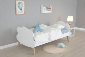 CLOUDY, 80х160, білий - ліжко з бортиком ТМ ЛУНА (Розпродаж)