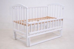 Детская кроватка без ящика ЧАЙКА маятник белый 60х120 - ТМ ЛАСКА-М (КВ-01.CHB-04)