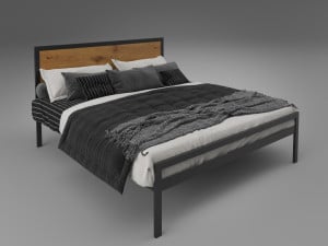 ГЕРАР, 160х200, белый, бук.ламель - металлическая кровать ТМ TENERO (Распродажа)