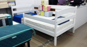 МАРИО, 90х200, белый, с перегородкой - одноярусная кровать ТМ ОЛИМП (Распродажа)