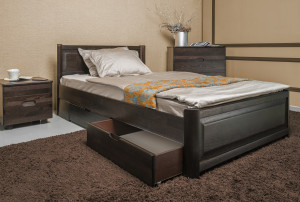 МАРГО фільонка, 160х200, темний венге - ліжко з ящиками ТМ ОЛІМП (Розпродаж)