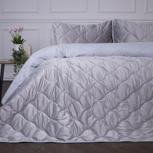 Набор VELOR CHARM №5051 LIGHT GRAY (покрывало + наволочки) - TM MIRSON (Украина)