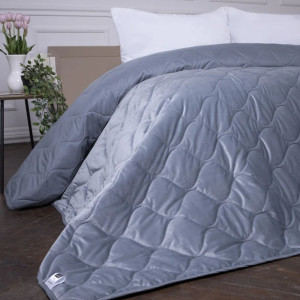 VELOR CHARM №5052 DARK GREY - двустороннее покрывало ТМ MIRSON (Украина)