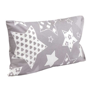 Наволочка бязь набивна 50х70 TM РУНО (35.114Б_Grey star)