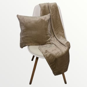 Набор для путешествий TRAVEL ECOTTON BEIGE: плед 110х140 + подушка 40х40 - TM NOVITA (21673)