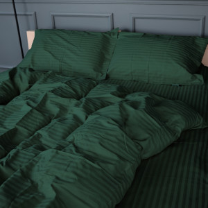 Постільна білизна SATIN STRIPE 30-0017 GREEN - ТМ MIRSON (Україна-Італія)