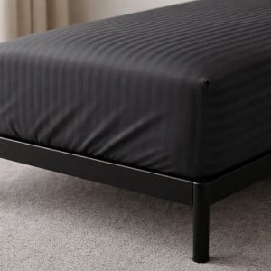 BOSTON IRON GREY STRIPE - простынь сатиновая натяжная TM U-TEK (Украина)