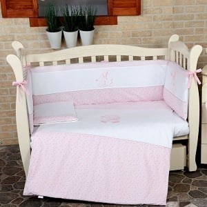 HAPPY BUNNY PINK 6 предметов - комплект в кроватку TM ВЕРЕС (Распродажа)