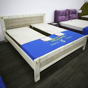 ФОРТУНА, 180х200, молочно-білий - кровать з дуба ТМ ARTmebli (Розпродаж)