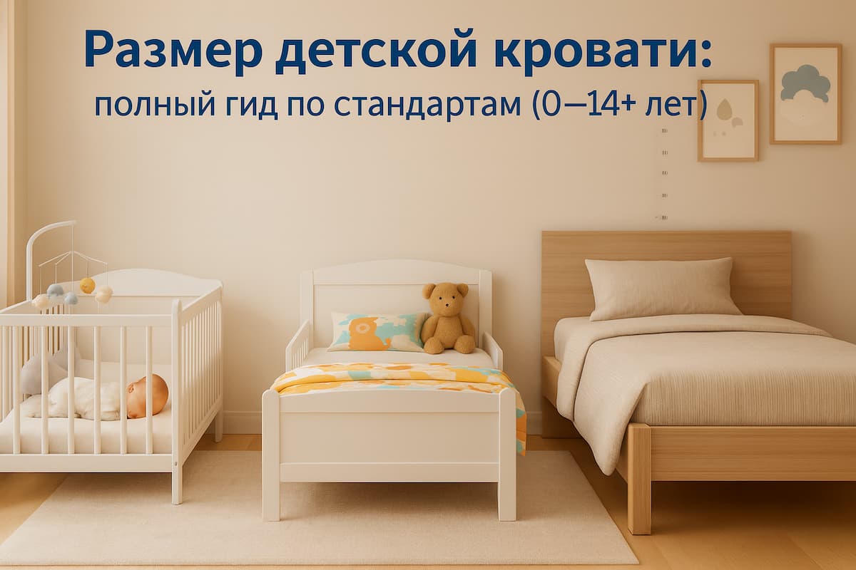 Детская спальня с тремя кроватями разных размеров: колыбель, кровать для дошкольника и односпальная подростковая; светлый скандинавский интерьер